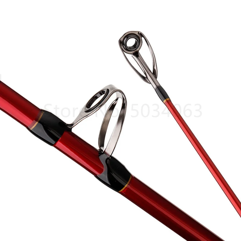 Caña de pescar ultraligera de carbono duro, caña de pescar portátil para barco, caña de señuelo de 1,8 m, 2,1 m, 2,4 m, roja, 3 secciones, nueva - imagen 3