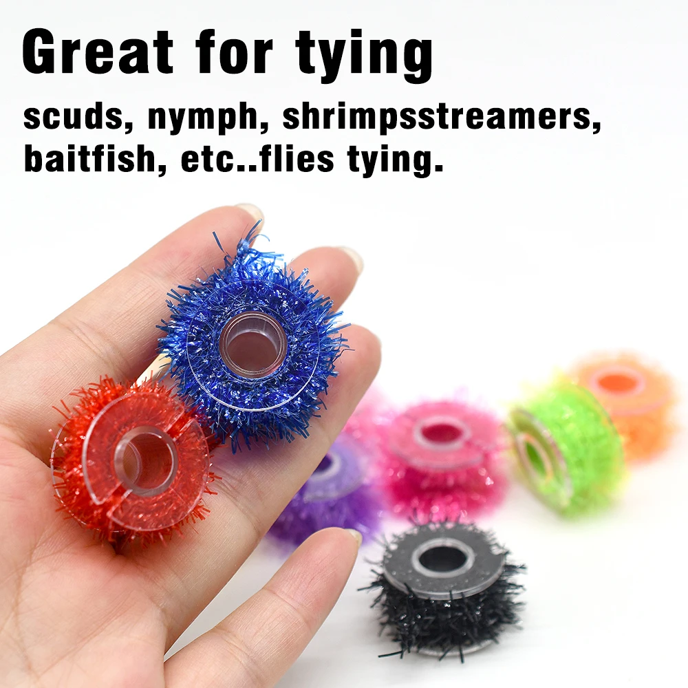 Oropel de atado de moscas, línea de chenilla de cristal, Flash de cristal, materiales realistas de atado de moscas de chenilla para Streamer y Nymph - imagen 3