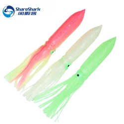 Falda de pulpo suave de 30cm/12 pulgadas, cebo de pesca luminoso, faldas de calamar para pesca de atún de agua salada, señuelo de curricán suave