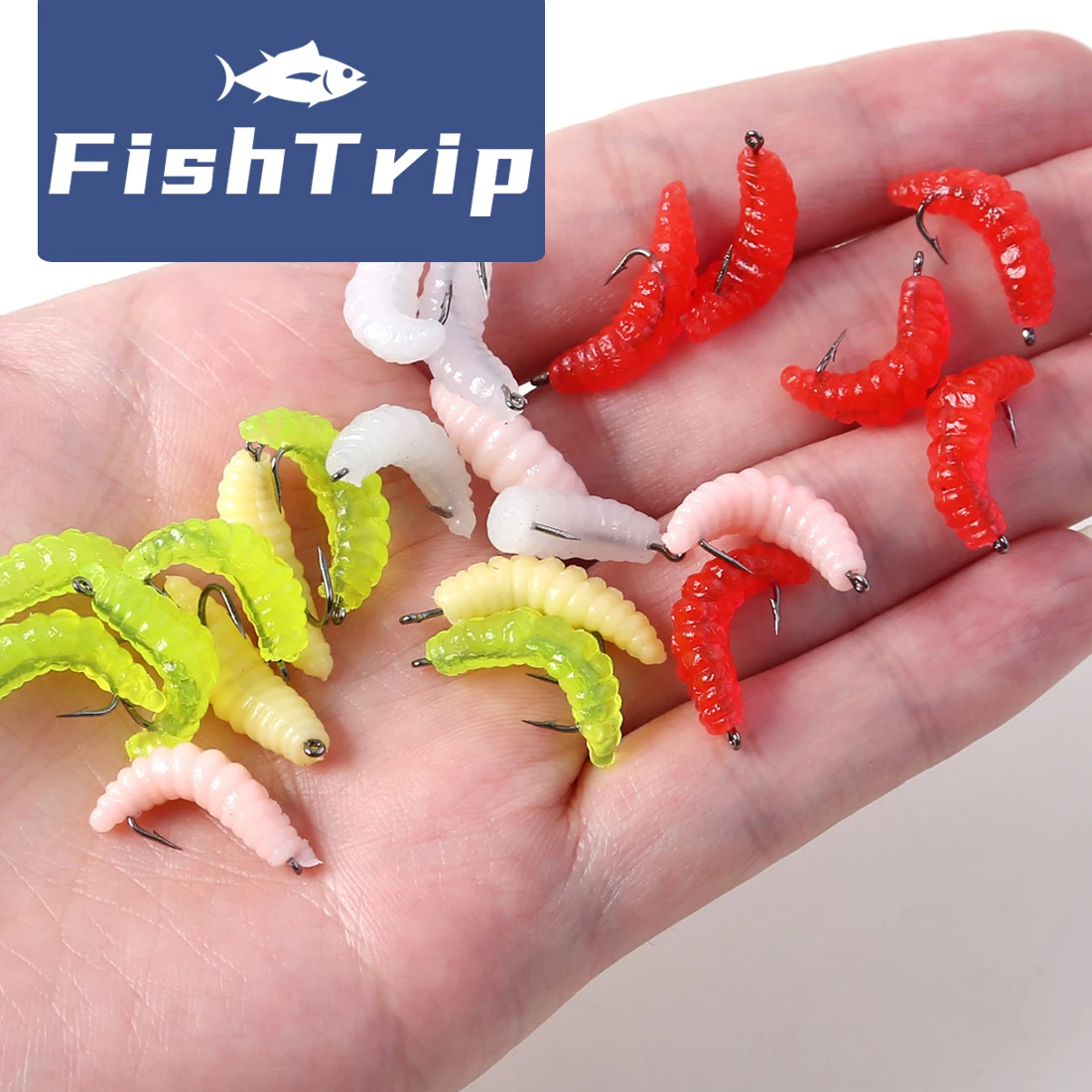 FishTrip Cebos de Gusano Silicona – Señuelo para Lubina y Trucha