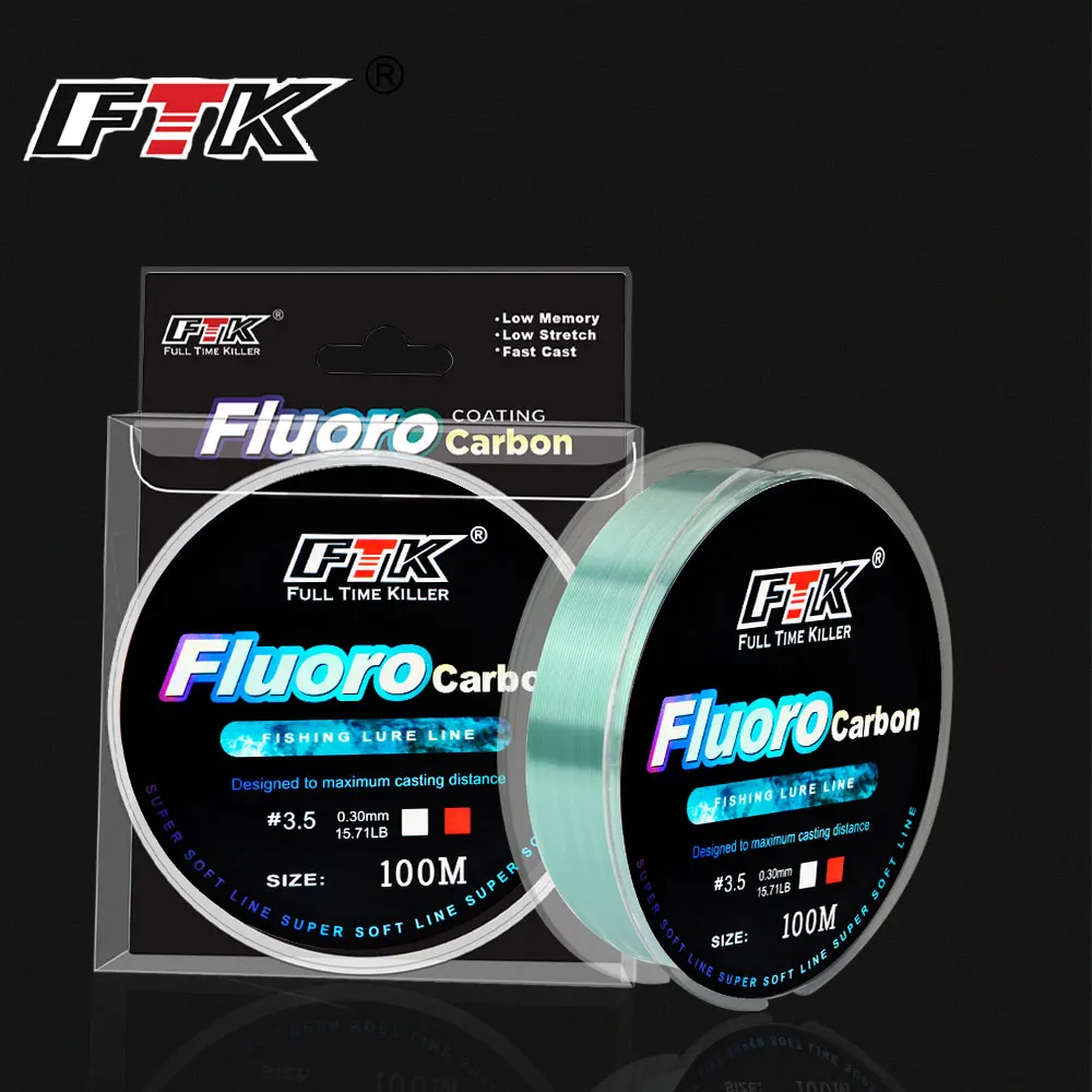 FTK-sedal de Señuelos de Pesca de fluorocarbono, 100m, rosa, nivel de 4,13-34,32LB, líder de fibra de carbono, línea de Pesca con mosca súper suave - imagen 5