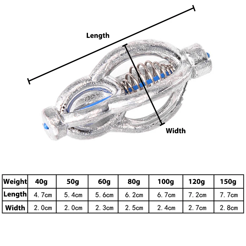 Jaula de cebo de pesca, alimentador de resorte de pesca de carpa, plomada de linterna con resorte de tubo de plástico, 40g/50g/60g/80g/100g/120g, herramienta de pesca - imagen 2