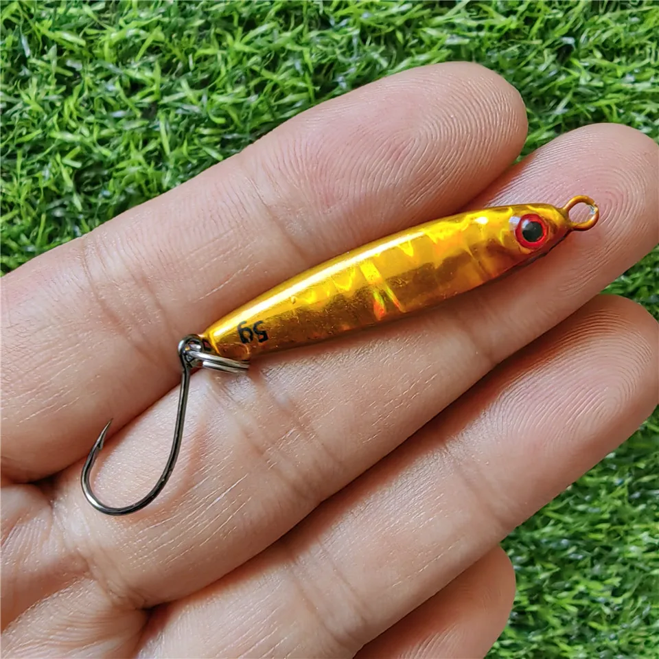 SWOLFY-señuelo de pesca de 5 piezas, cebo duro Artificial de hierro fundido, giratorio, 4cm, 5g - imagen 3