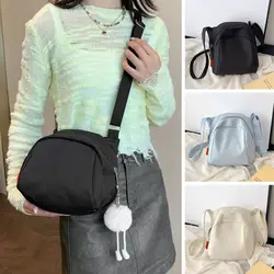 Bolso de lona portátil para mujer y niña, bandolera cruzada de gran capacidad de Color sólido