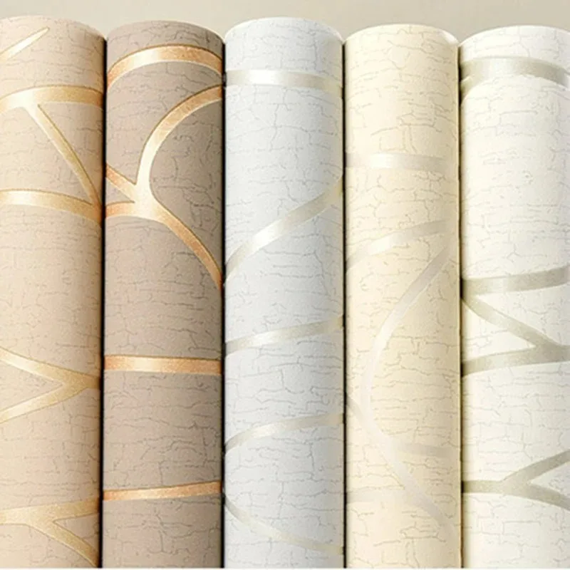 Fondo de TV impermeable y a prueba de humedad para sala de estar, papel tapiz simple moderno europeo, pegatina de pared no tejida a rayas de 53cm - imagen 4