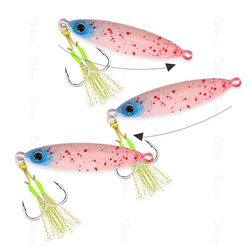 1 unidad 30g40g60g80g señuelo de plantilla de Metal brillante cebo de pesca de mar señuelo de pesca de hundimiento lento aparejos de lubina de agua salada