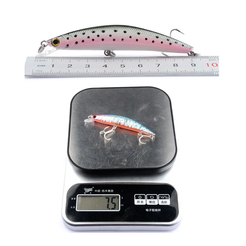 Señuelos de Pesca flotantes de pececillo, 90mm, 7,5g, Isca, Pesca, Wobbler, cebo Artificial para trucha, carpa, Jerkbait, Swimbait, accesorios de Pesca - imagen 5