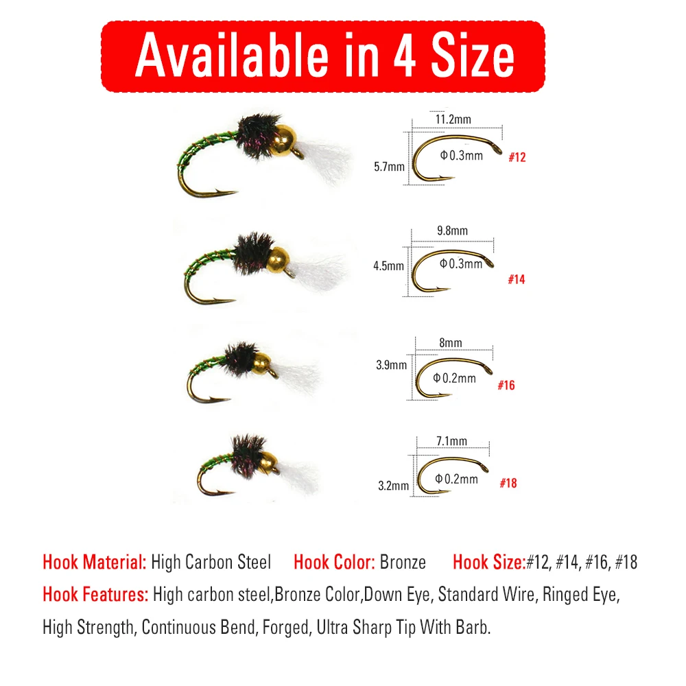 Wifreo-señuelo de pesca, cebo de 6 piezas, epoxi, cebra, gelatina, Midge, Mosca, trucha, Nymph, Midge, Pupae, zumbador, Larva - imagen 2