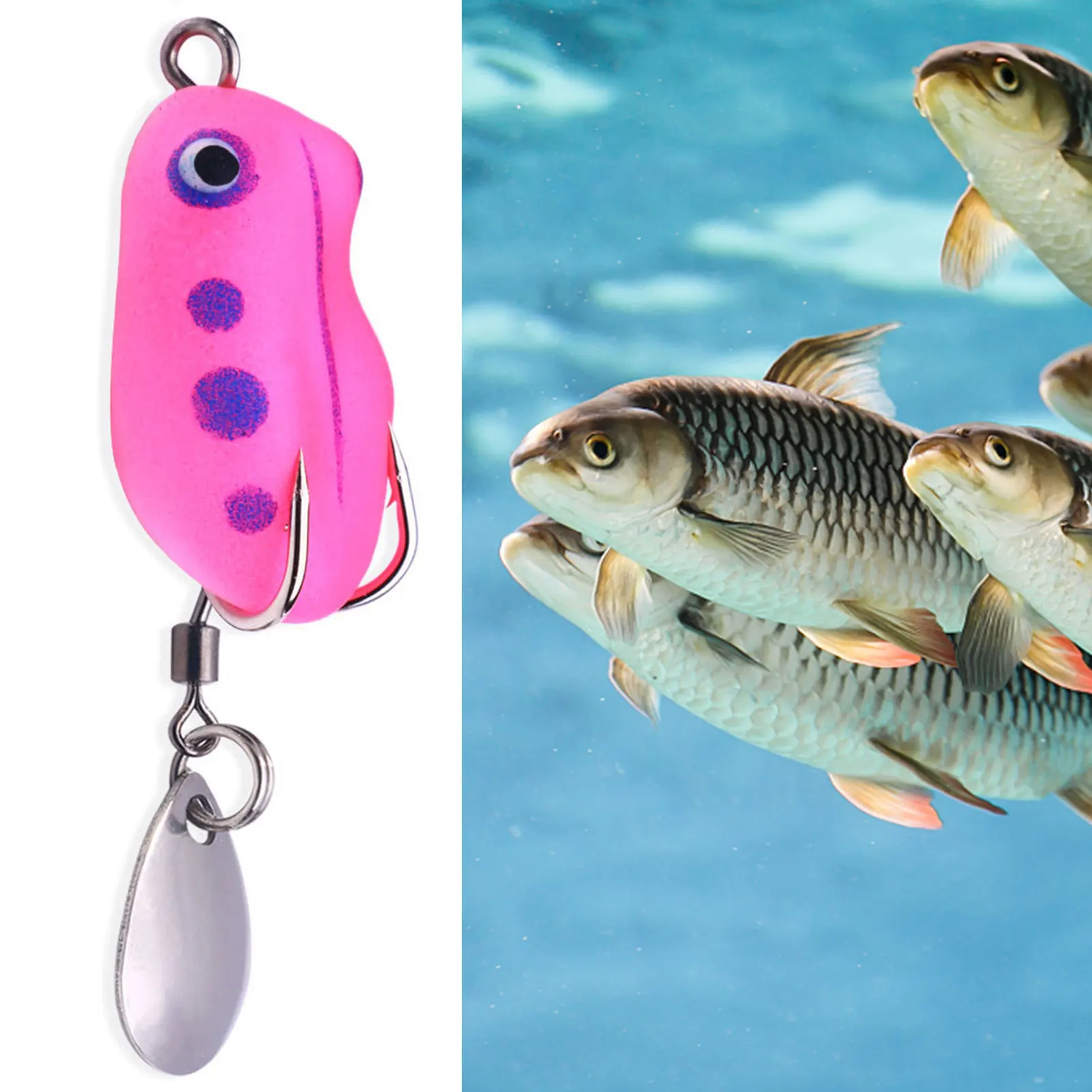 Cebo de pesca en forma de rana, resistente a la corrosión, deflector de agua, para aficionados y profesionales - imagen 2