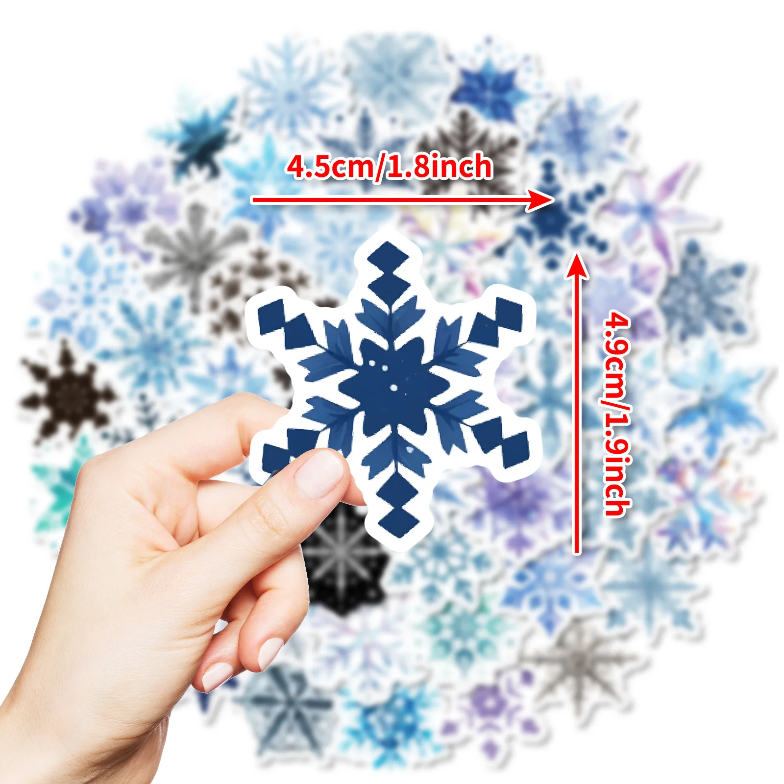 Pegatinas Impermeables Copos de Nieve – Diseño Navideño para Telefonos - imagen 2