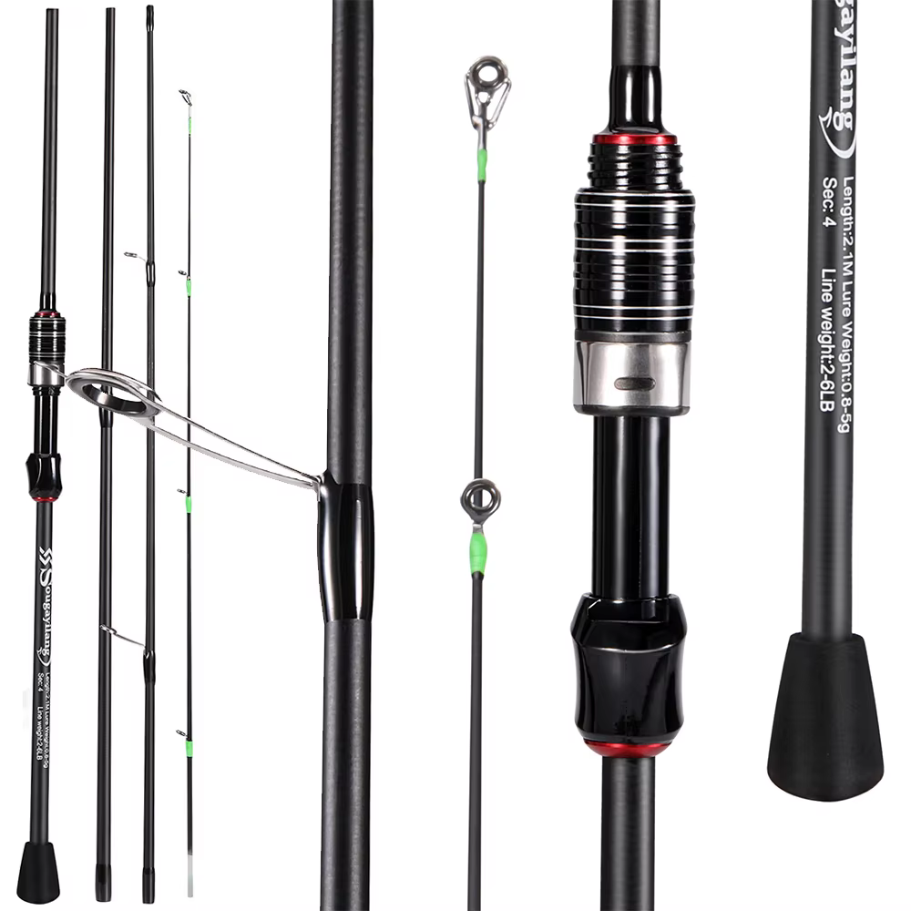 Caña Spinning Sougayilang Ultraligera 4 Tramos – Carbono Trucha