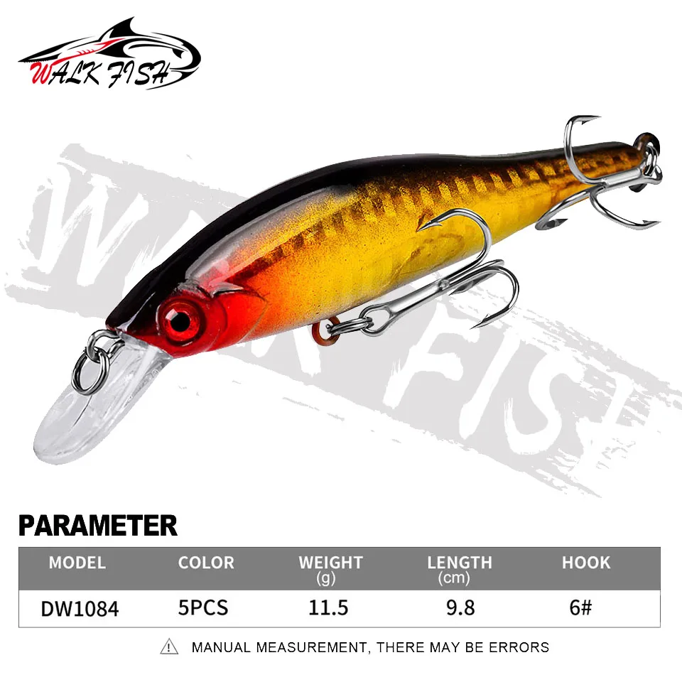 WALK FISH 1 Uds Crankbait Minnow señuelo de pesca hundimiento cebo duro 5,5g 7,8g 11,5g cebo Artificial pesca Wobblers natación carpa - imagen 5