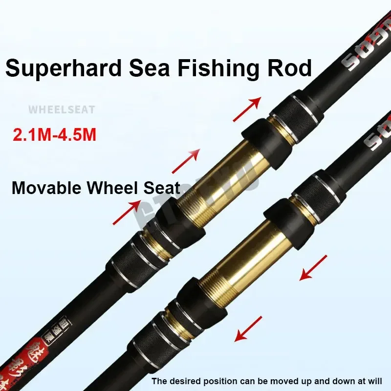 Caña telescópica surfcasting – Carbono, acción rápida, agua salada - imagen 3