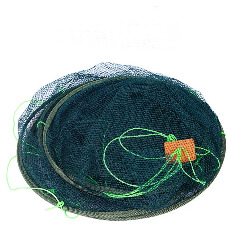 Red de caída plegable, trampas de aterrizaje de pesca, jaula receptora, cebo para gambas, cangrejo, camarones, muelle, puerto, malla de estanque para uso Vertical en orilla - imagen 4