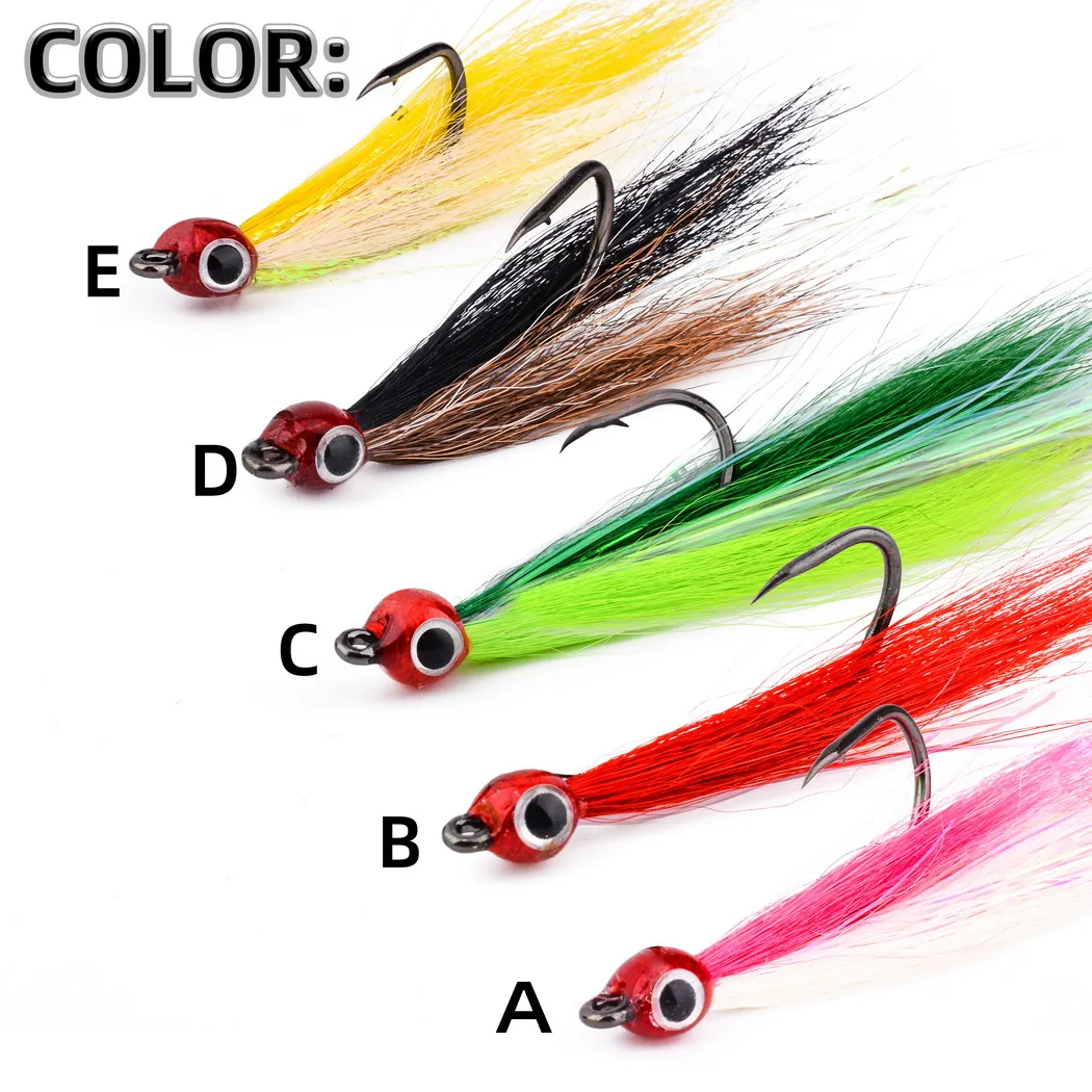 Anzuelos streamer bucktail para mosca de pesca, para trucha y salmón
