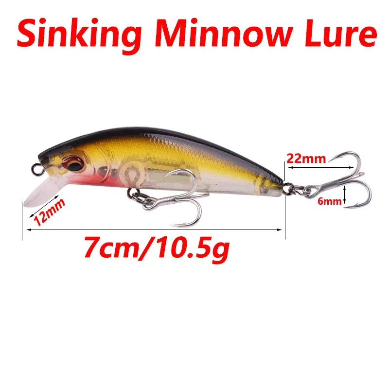 Señuelos de pesca luminosos, 1 unidad, 7cm, 10,5g, Wobblers que se hunden, cebo duro Artificial de plástico brillante para Lucio, Jerkbait, Crankbait - imagen 4