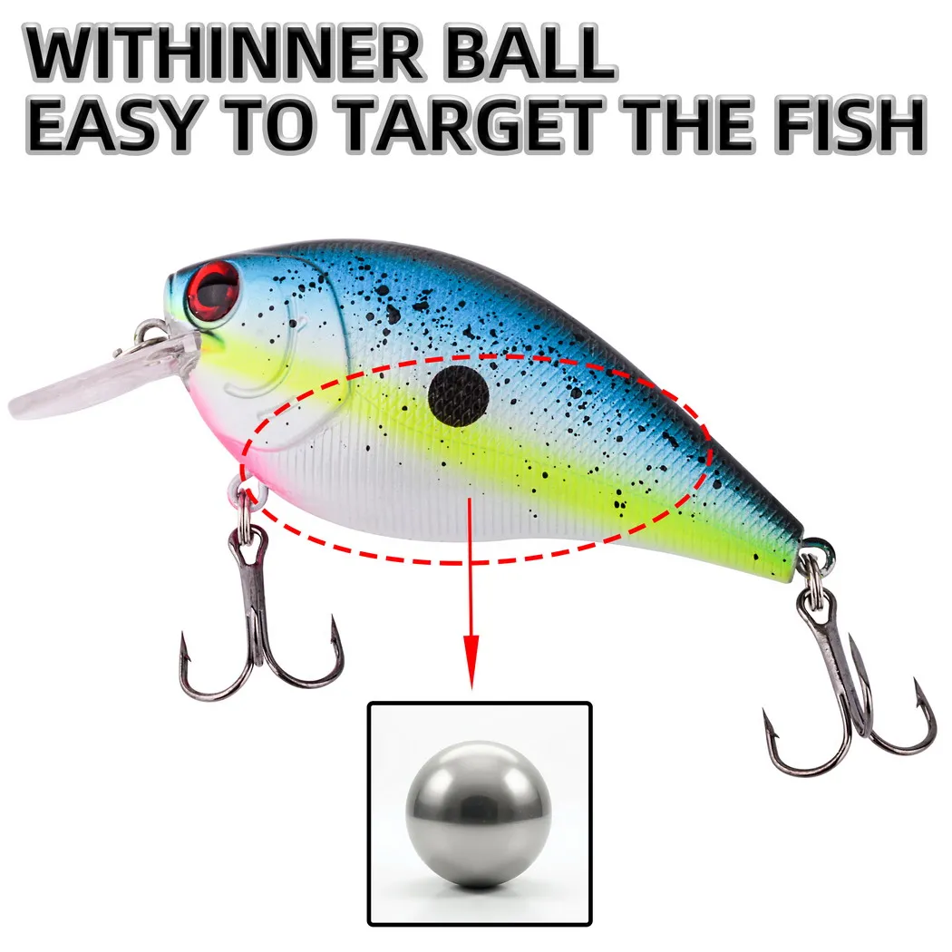 1 Uds Crankbaits cebo 7,3 cm/14g señuelo de pesca Minnow Wobbler manivela señuelos lubina Swimbait anzuelos triples aparejos duros para nadar - imagen 5