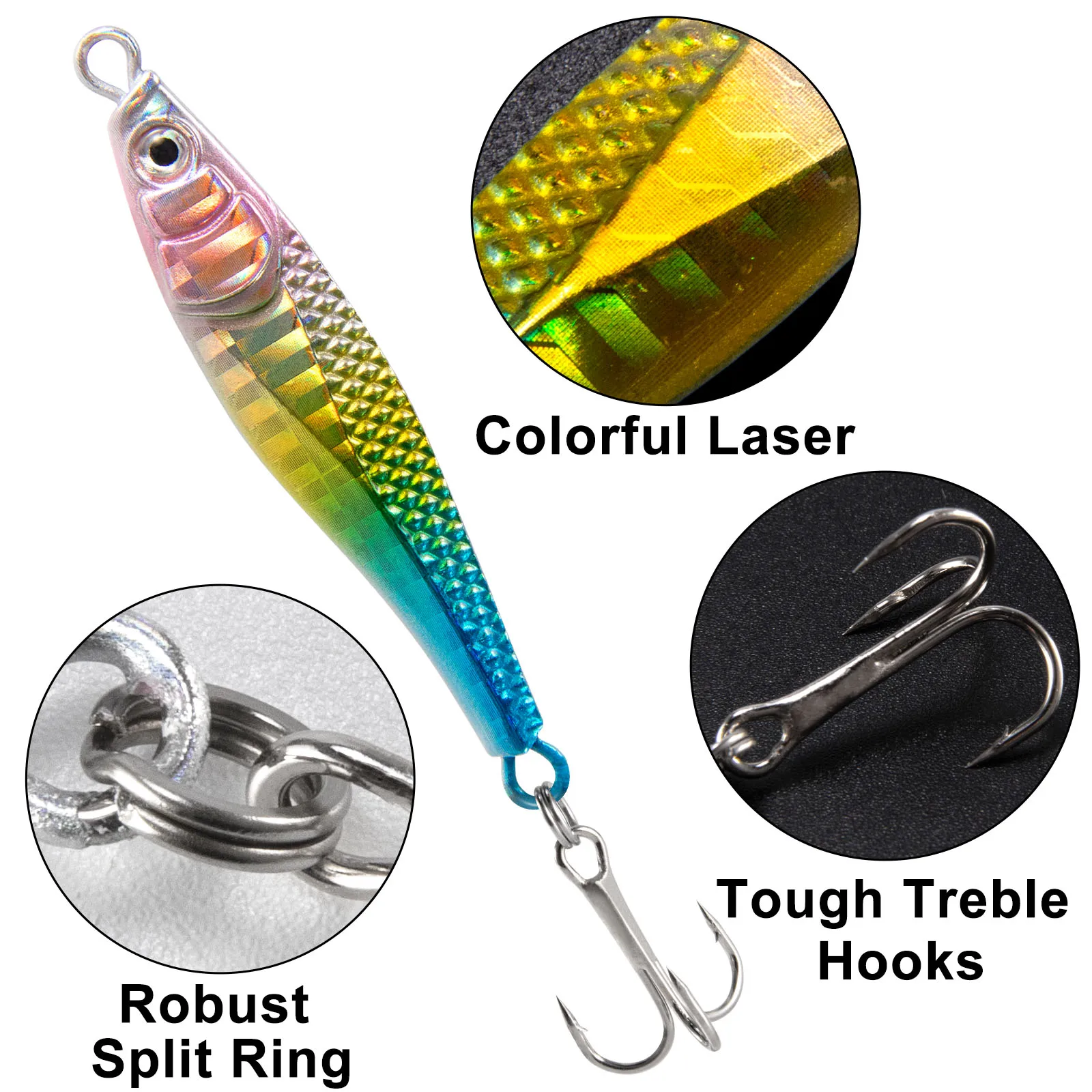 Cuchara jigging metálica – Señuelo de largo lance para pesca marina - imagen 3