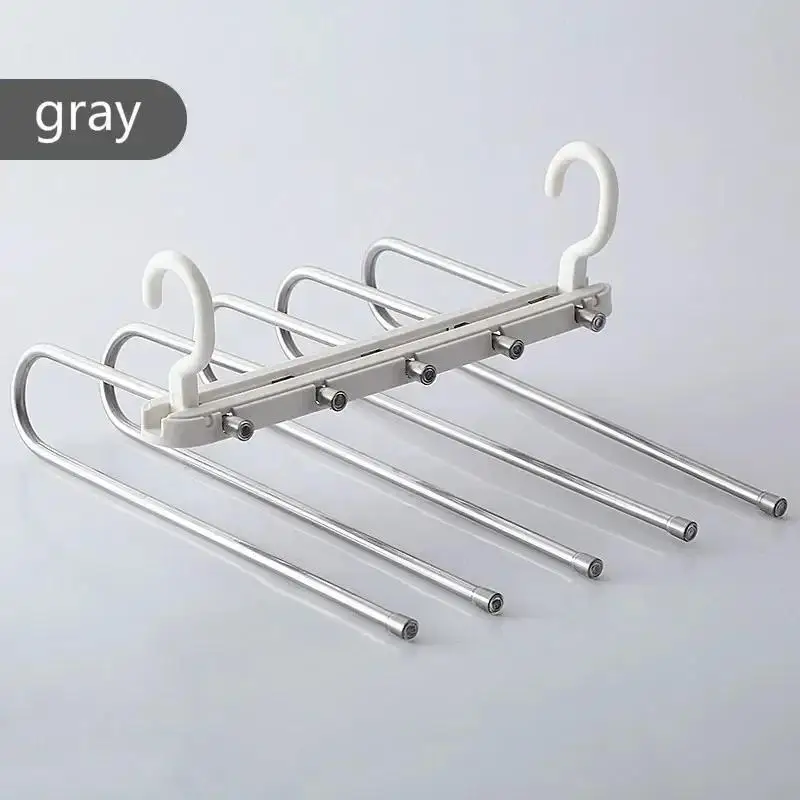 Estante multicapa antideslizante para pantalones, almacenamiento telescópico, estante plegable multifuncional para pantalones, armario, colgador de acero inoxidable - imagen 2