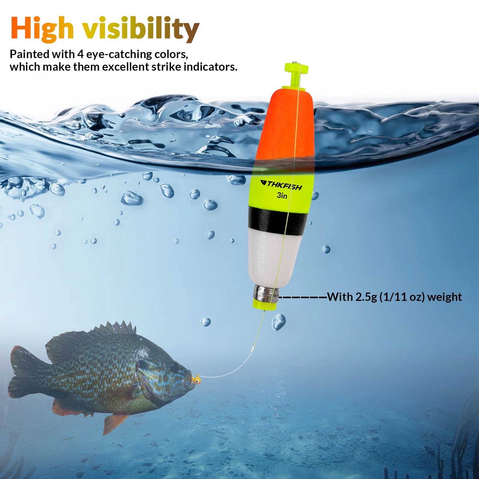 THKFISH-Bobbers de pesca ponderados, boyas flotantes antideslizantes de espuma Eva, 50g, 60g, 70g, corchos flotantes, corcho de pesca para tipo - imagen 4