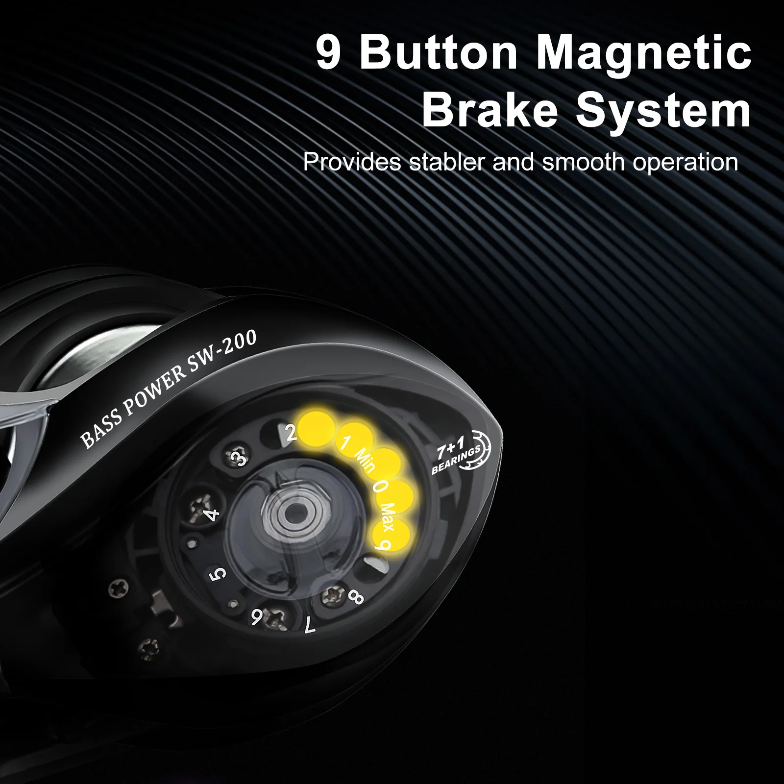 SANLIKE-sistema de freno doble de carrete de agua salada, color negro, 11BB + 1 rodamiento, relación de velocidad 6,3: 1, copa de línea de aluminio CNC, 5kg, fuerte fuerza de arrastre - imagen 5