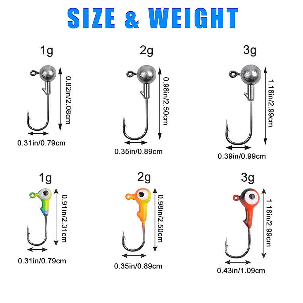 Anzuelo de manivela de acero de alto carbono, cabeza de plantilla de plomo, anzuelo de pesca afilado con púas para cebo de gusano, accesorios de aparejos de pesca, 150 Uds. - imagen 2