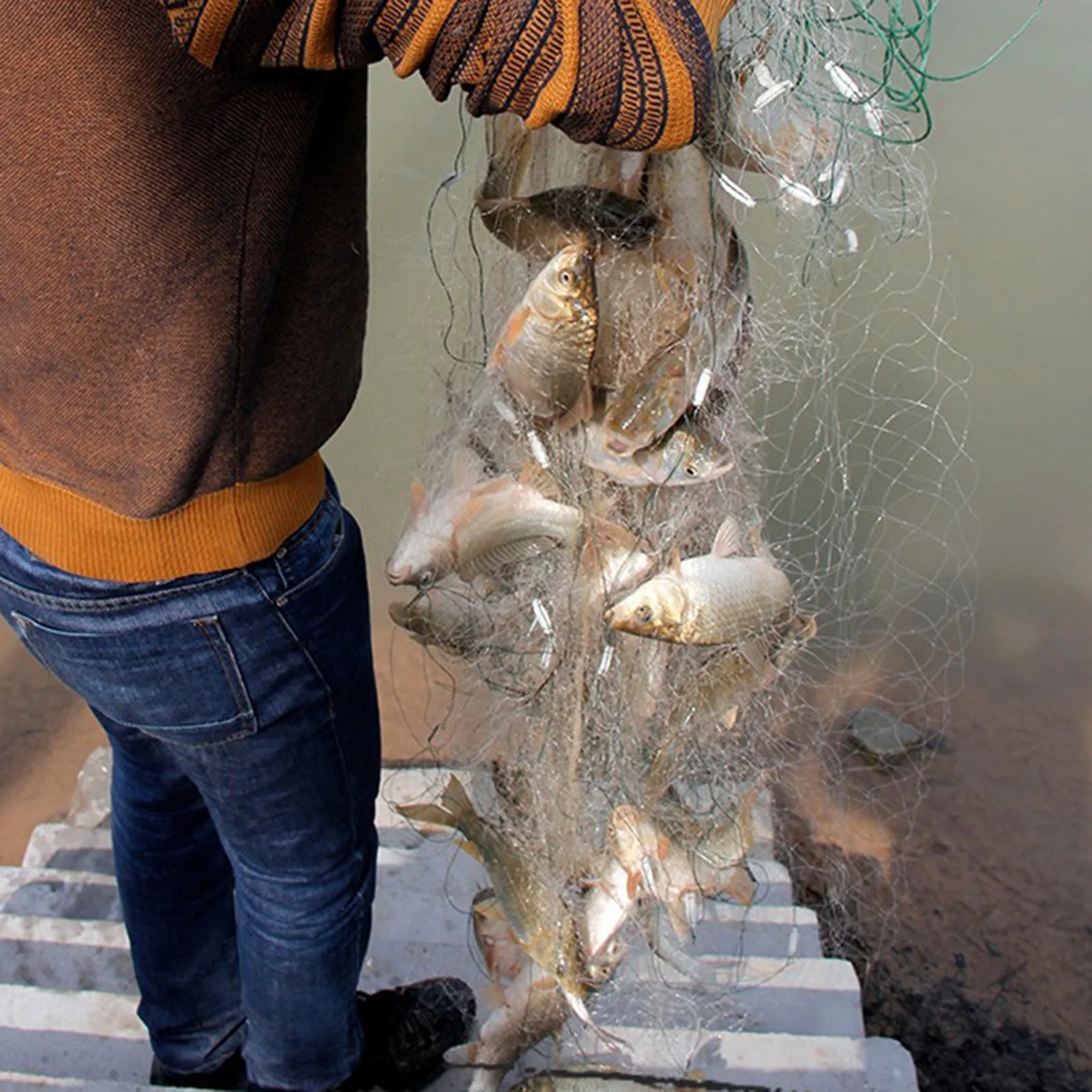Red de pesca portátil, red de pesca adhesiva ultraligera para carpa, cruciana, camarones, cangrejo, red de pesca adhesiva Universal de agua dulce - imagen 2