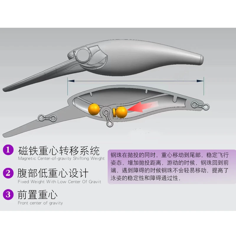 MUKUN-señuelo de pesca de pececillos, cebo duro de fundición larga para perca de Lucio, Chub, Jerkbait, 60mm/6g, 70mm/10g, máximo 4m - imagen 2