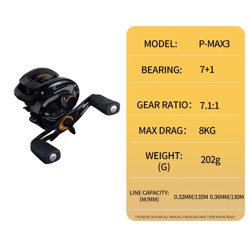 Carrete DEUKIO Baitcasting 7,1: 1 relación de engranaje arrastre máximo 8kg carrete de Metal carrete de pesca para Pesca de carpa de agua dulce y salada - imagen 4