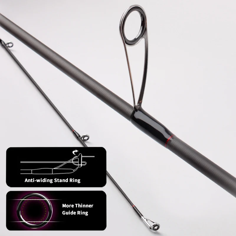 Ruke nuevas cañas de pescar Sodias Breakwater Bass caña plana S762L/S832ML agua salada ligera acción rápida 2 secciones cañas giratorias - imagen 4