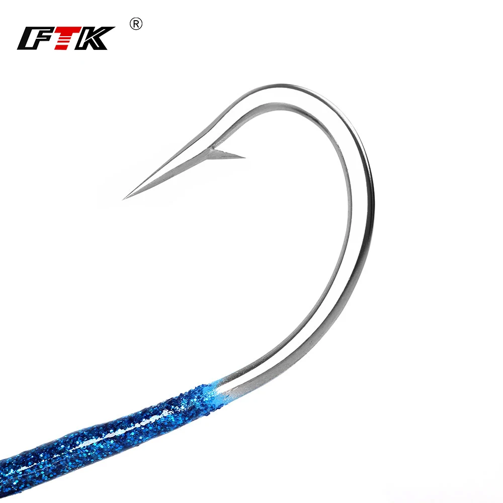 FTK-anzuelo con cabeza de anzuelo para pesca, ojo 3D, agua salada, 120g/180g/160g, señuelo de pesca con luz de caída profunda, Swimbait para lubina de halibut Striper Pompano - imagen 3