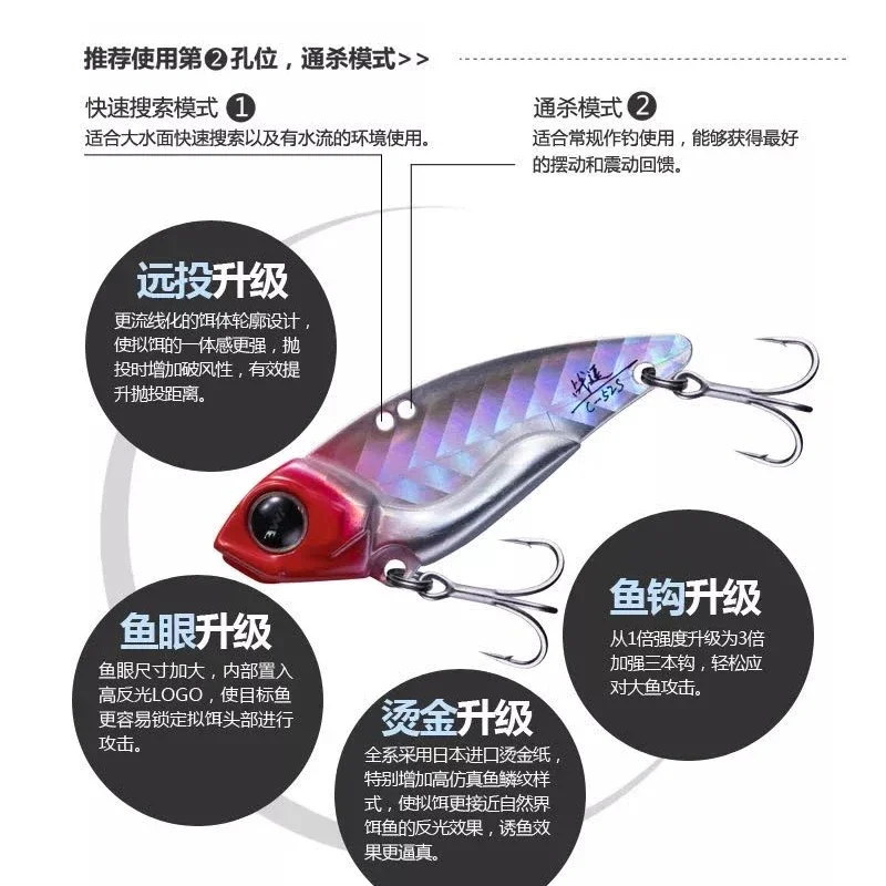 EWE American Summer Warfare VIB Inversión de larga distancia Metal Tease pez mandarín torcido, perca cebo especial para matar - imagen 4