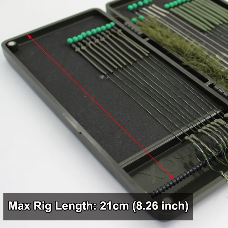 Anzuelo de pesca de carpa, aparejo de enlace, billetera, caja de aparejos Zig Chod, caja de almacenamiento de aparejo de pelo rígido para equipo de sedal de pesca de carpa - imagen 4