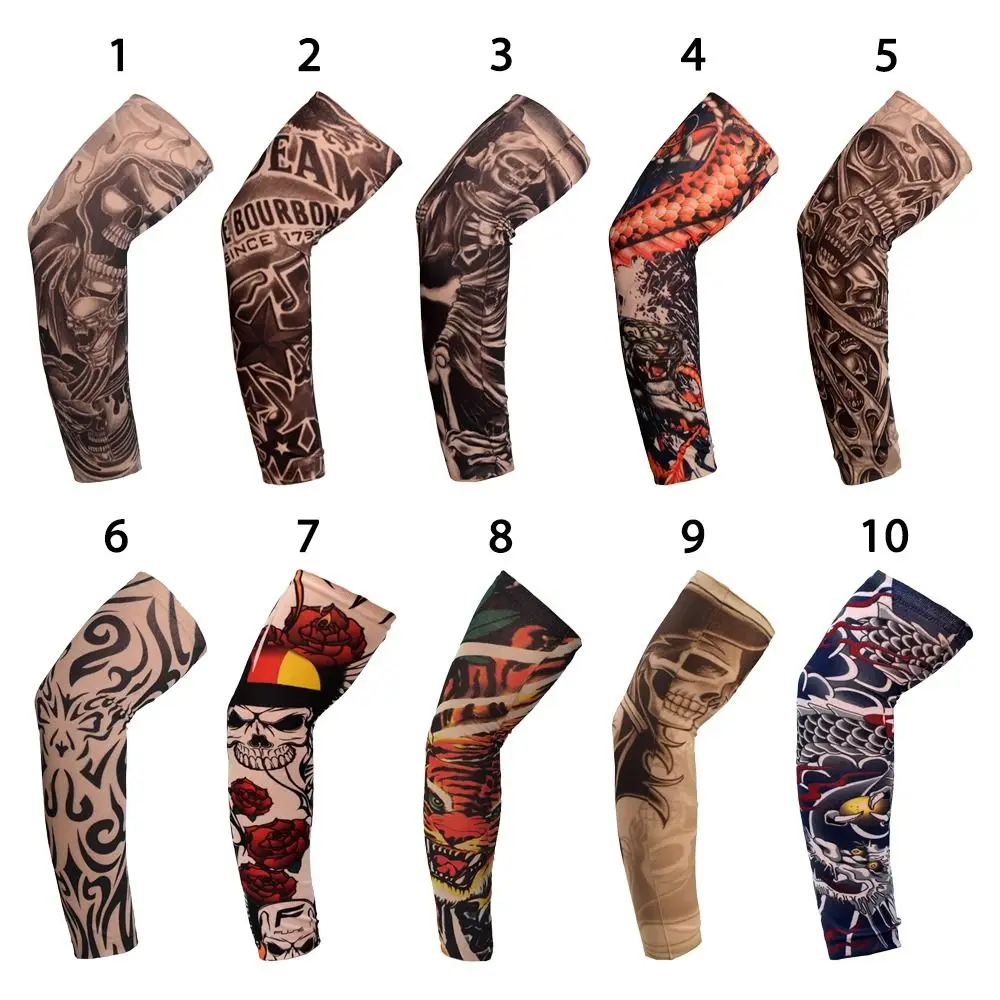 1 Uds nueva protección solar mangas de brazo de flores refrigeración de verano cubierta de brazo para deportes al aire libre protección UV calentador mangas de brazo de tatuaje - imagen 2