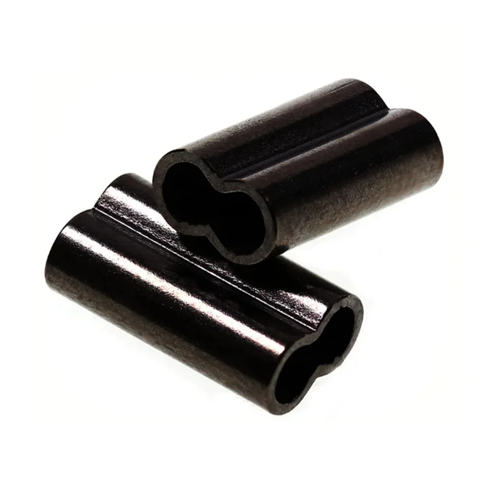 100 Uds. Conector de prensado de alambre líder de tubo de manga de barril doble de latón accesorios de anzuelo de Pesca de carpa Pesca - imagen 2