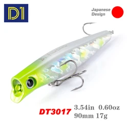 D1 Señuelo Popper hundimiento lento para lubina marina - 90mm 17g