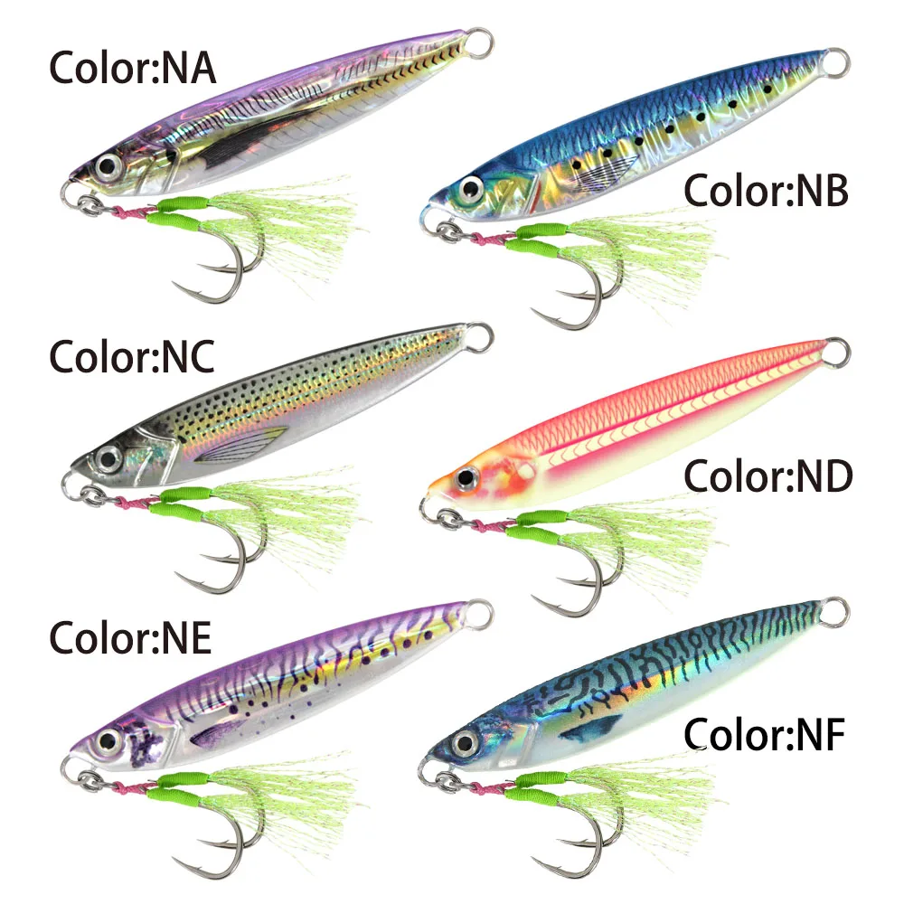 7g14g30g40gmetal jig shore jigging pesca en el mar plantilla lenta realista Metal Jigging cuchara de Jigging lento impresión 3D láser cebo Artificial - imagen 4