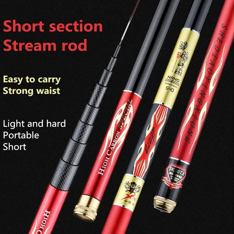 Caña de pescar telescópica para estanque, caña de pescar de fibra dura superligera de 3,6 M/4,5 M/5,4 M/6,3 M/7,2 M - imagen 5