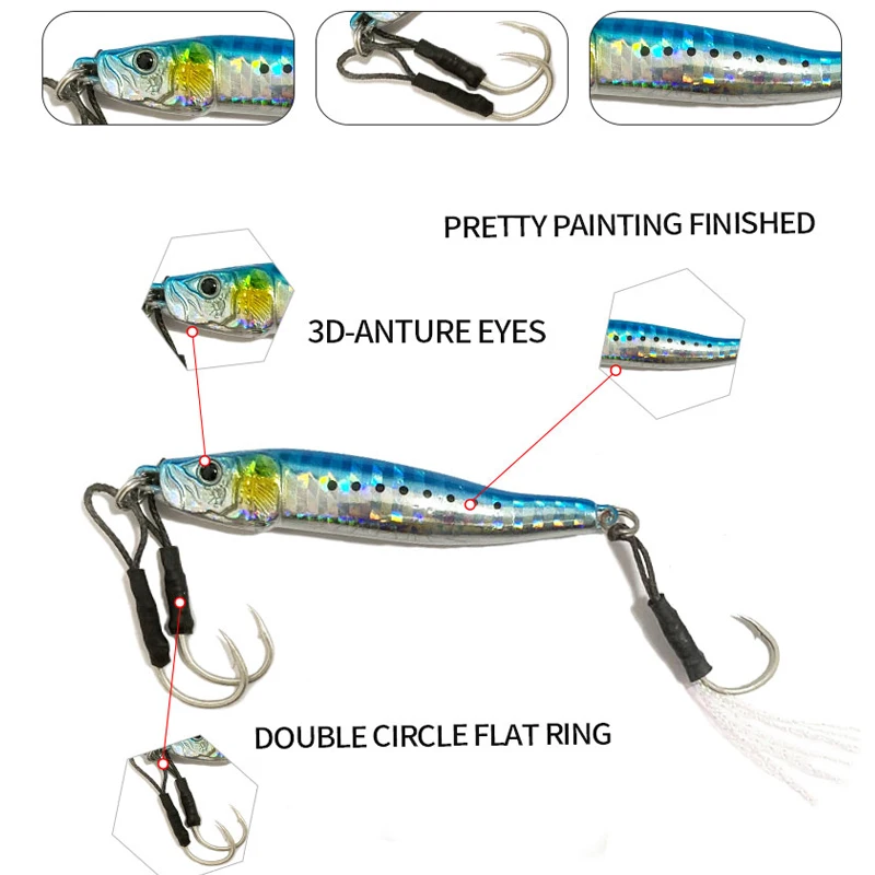 Señuelo de Metal de hundimiento lento, cebo duro Artificial, Wobbler para agua de mar, lubina, trucha, pesca, Swimbait, accesorios, plantilla de fundición, 45g, 65mm - imagen 4