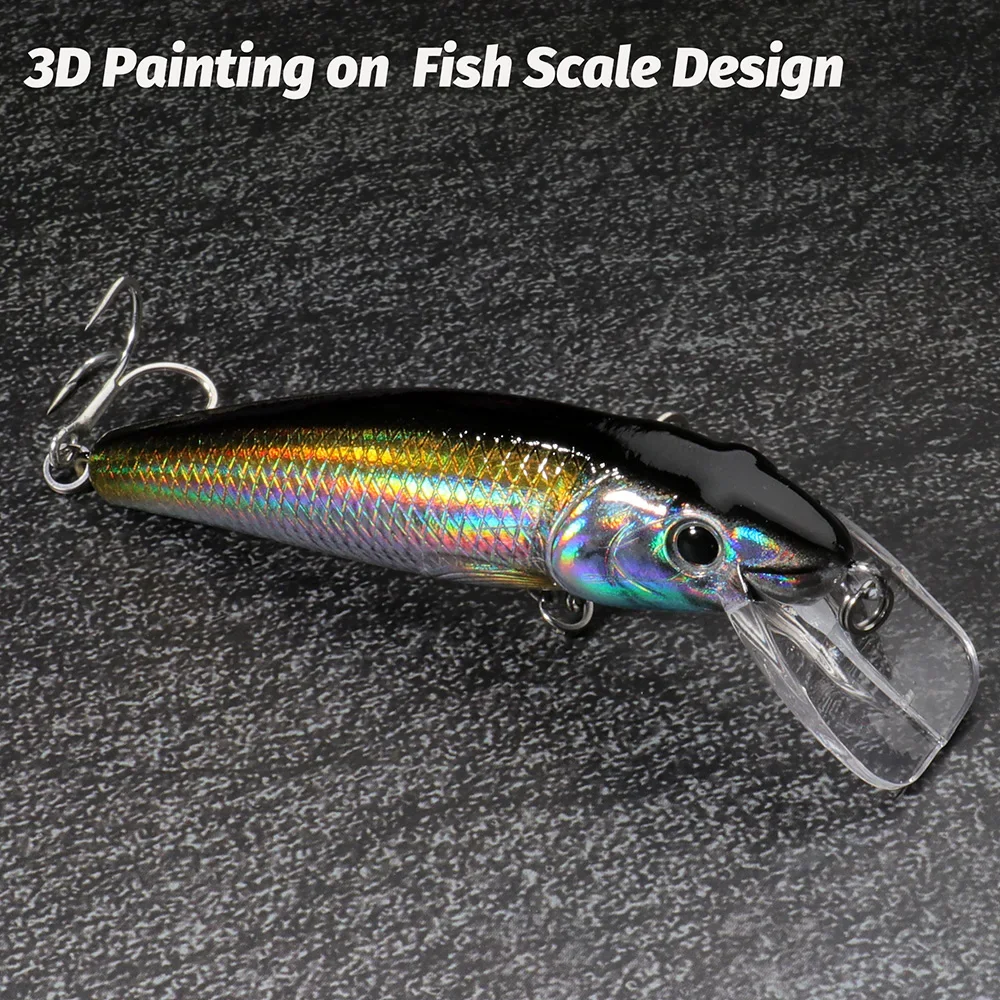 Minnow flotante 9cm 12,1g Señuelo balastro cobre Wobbler silicona - imagen 4