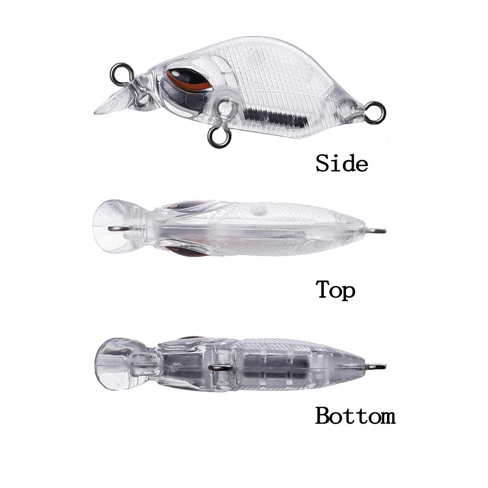 Chan'sHuang-Cebo en blanco sin pintar, 30 piezas, 40mm, 3g, Mini Crankbaits de hundimiento silencioso, aparejos de señuelo de pesca artificiales hechos a mano - imagen 4