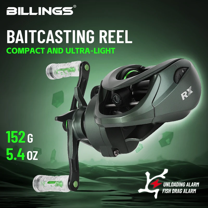 BILLINGS Carrete Baitcasting Compacto Freno Magnético Lanzamiento