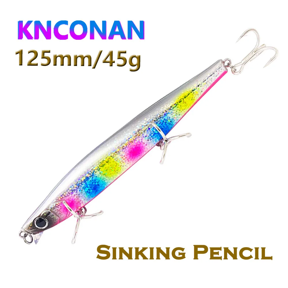 Señuelo de pesca con lápiz de gravedad que se hunde, palo pesado, 120MM, 45G, agua salada, pececillo sin labios, Wobbler, cebo de plástico duro, 1 ud. - imagen 2