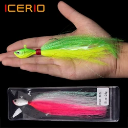 ICERIO 10g 14g 28g multicolores Jig Head Streamer mosca pesca en agua salada hundimiento rápido cebo Artificial para trucha lubina Pike