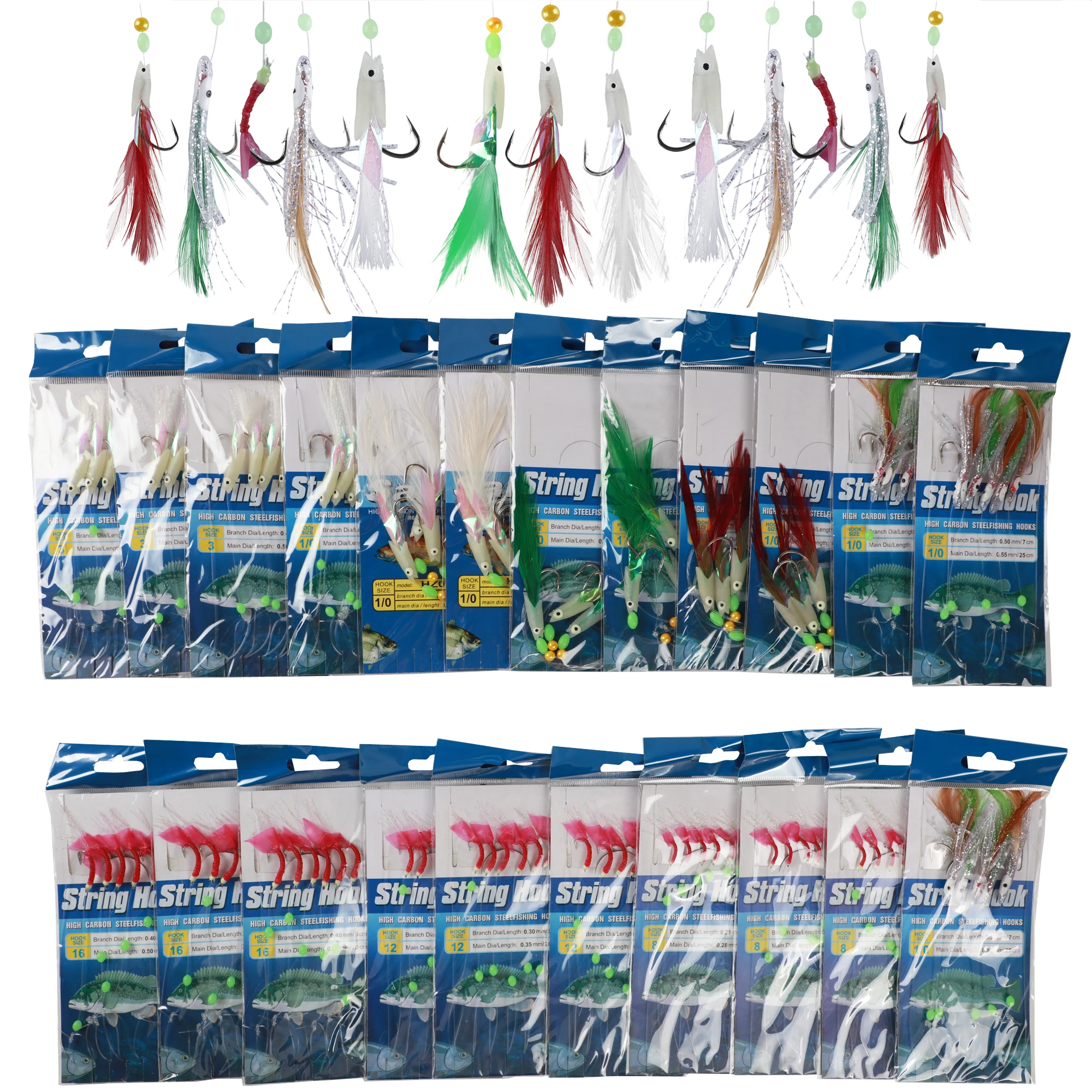 Free Fisher Sabiki para camarón: anzuelos con plumas y giratorios - imagen 2
