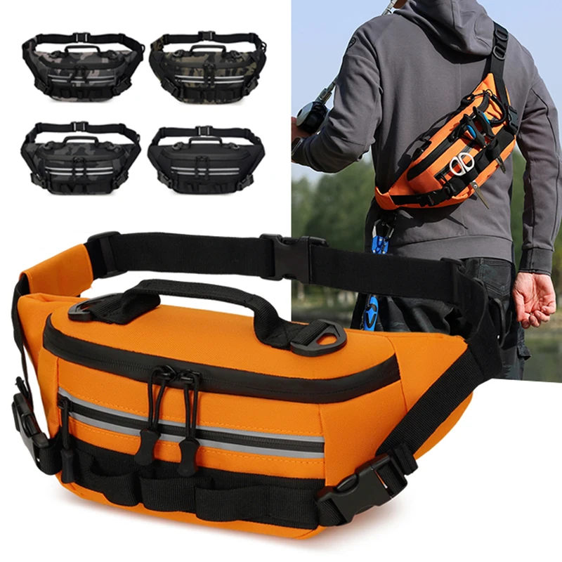 Riñonera de pesca táctica Molle para senderismo, mochila con eslinga para hombre, ciclismo al aire libre, correr, bolsa de aparejo multibolsillo, hombro deportivo para caza - imagen 2
