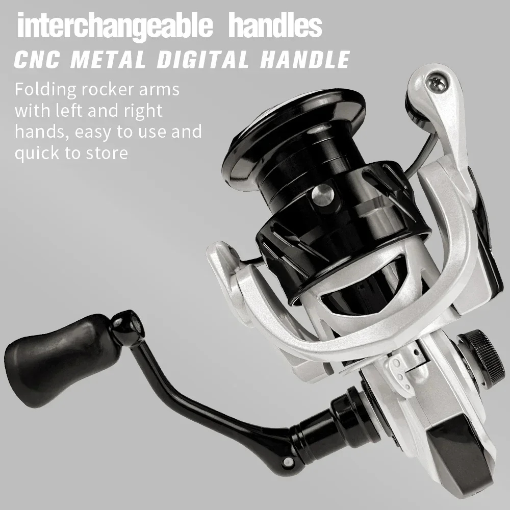 Carrete de Pesca giratorio 5,1: 1/5, relación de transmisión 5 + 1BB, rodamientos de acero inoxidable, arrastre máximo de 15kg, para carpa, agua salada y agua dulce - imagen 5