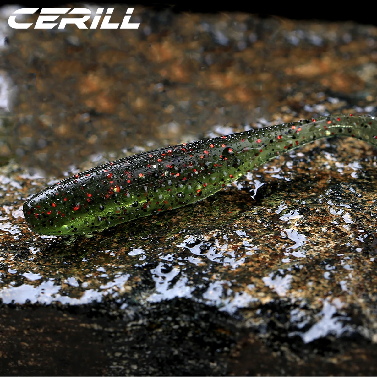Ceril-señuelo de pesca suave Shiner Wobbler, cebo de gusano de cola en T Artificial, aparejos de lubina de doble Color de silicona Souple, 65mm, 75mm, 10 piezas - imagen 4