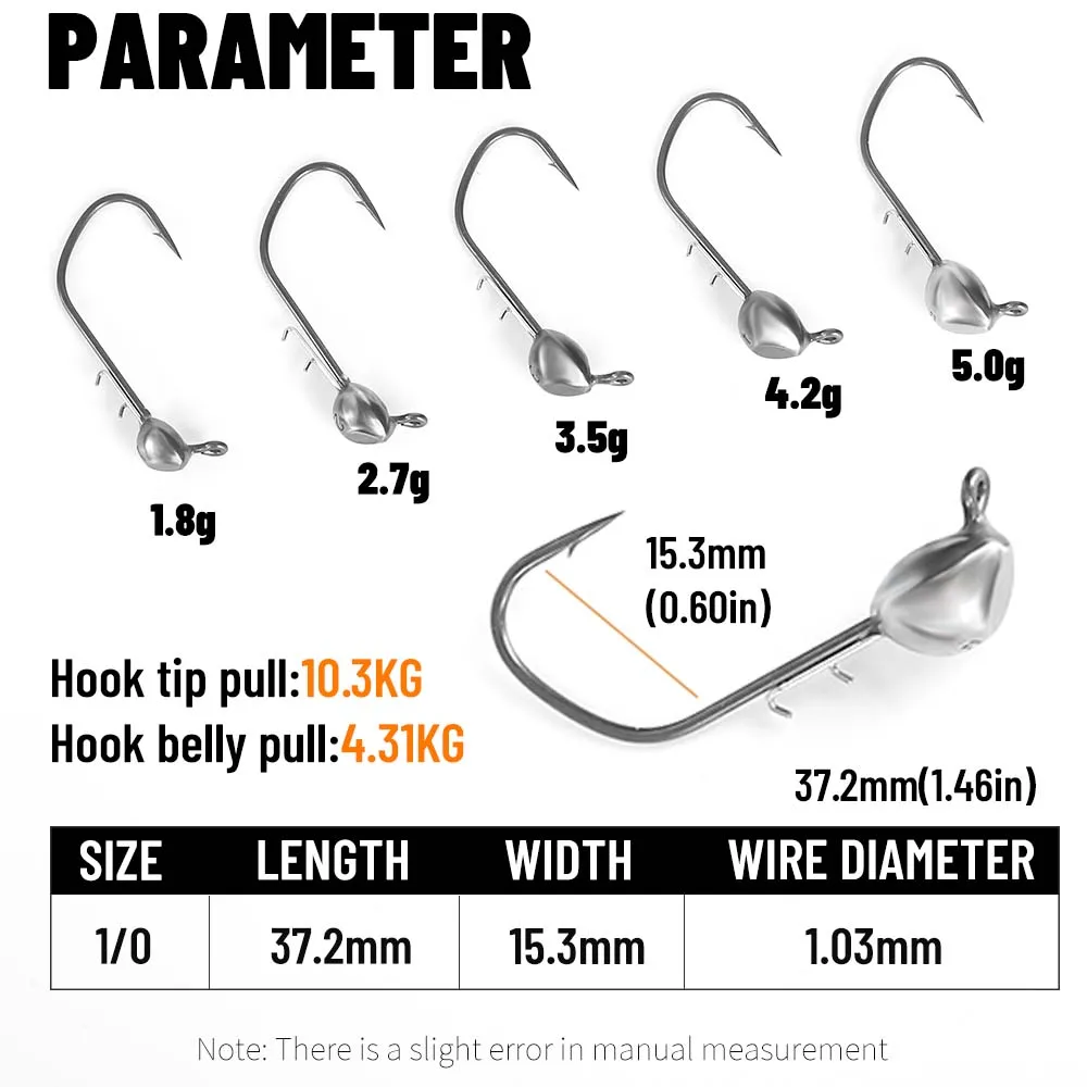 ZUKIBO Gran espina dorsal súper deslizante puerta de gancho de politetrafluoroetileno doble punta de gancho de plomo para evitar el gancho de peces, insectos blandos y accesorios de pesca Equipos de pesca complejos - imagen 5