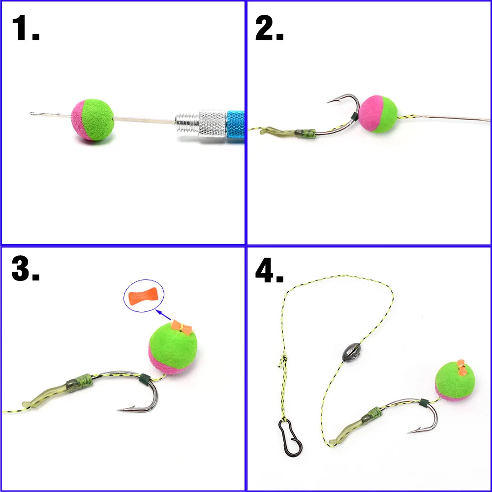 24 unids/caja cebo flotante para carpa, cebo de pesca Boilie emergente con bola de pesca de carpa europea, juego de cables, ganchos, aparejos de pesca de carpa - imagen 5